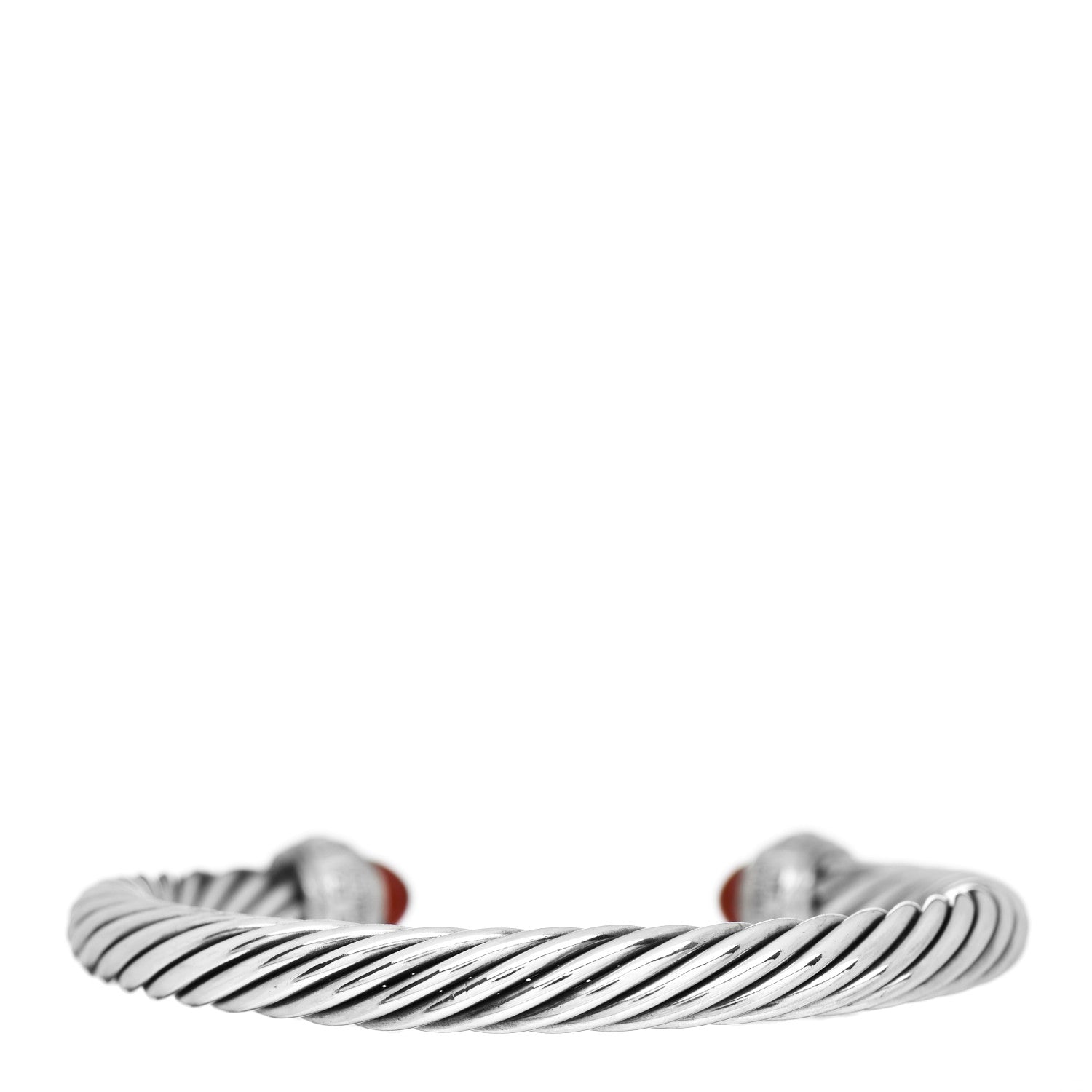 David Yurman Sterling Silver 14K Yellow Gold Carnelian 7mm Cable Classics Bracelet 3 of 4