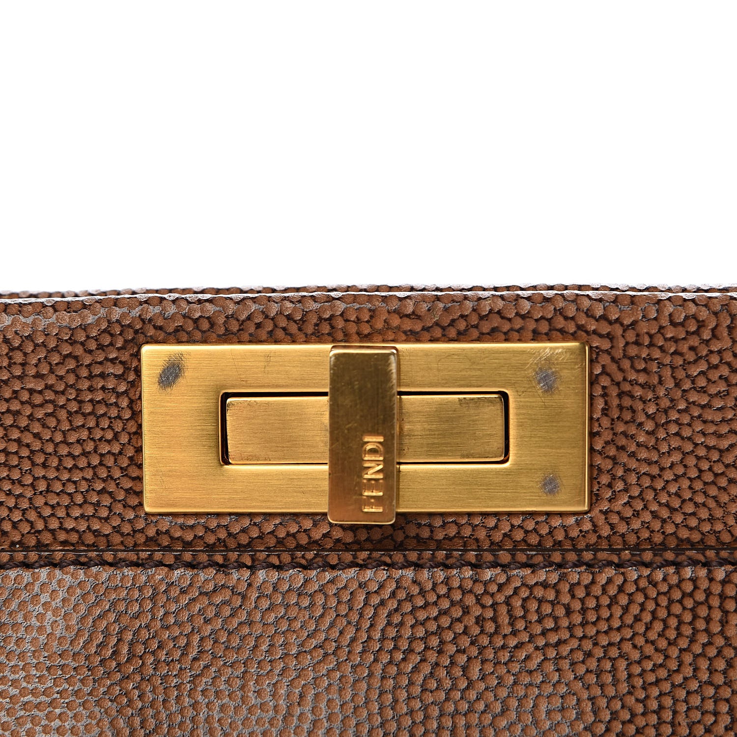 Fendi Patent Large Peekaboo Iconic Satchel Brown 14 of 14