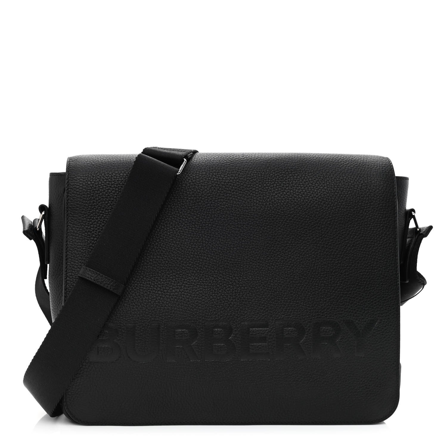 Burberry Grainy Calfskin Embossed Bruno Messenger Black 1 of 12