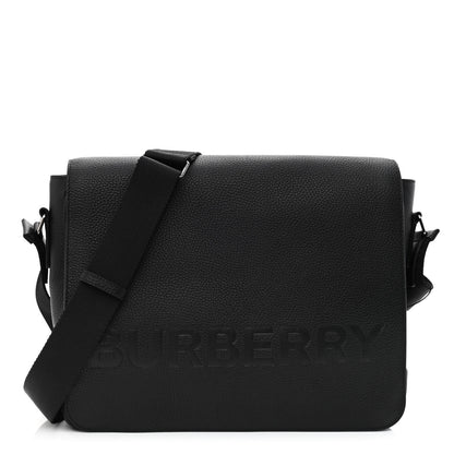 Burberry Grainy Calfskin Embossed Bruno Messenger Black 1 of 12