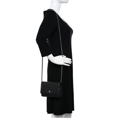 Chanel Caviar Quilted Wallet on Chain WOC Black 2 of 12