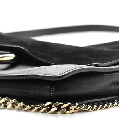 Chloe Suede Calfskin Small Faye Shoulder Bag Black 10 of 15