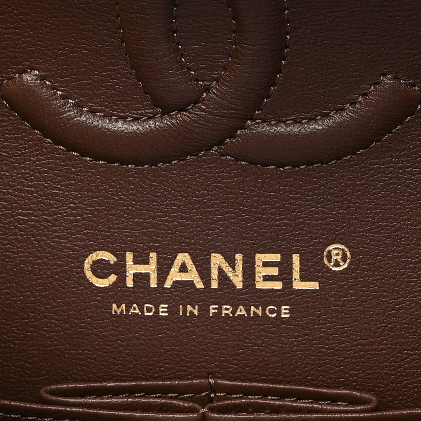 Lambskin Quilted Small Double Flap Dark Brown