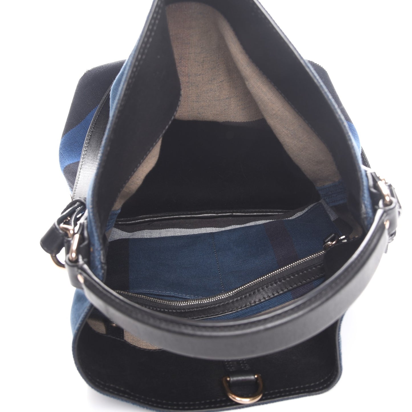 Overdyed Canvas Mega Check Medium Ashby Hobo Ultramarine Blue
