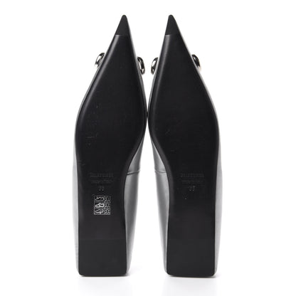 Balenciaga Metallic Calfskin BB Knife Pointy Toe Ballerina Flats 36 Silver Hardware 6 of 10