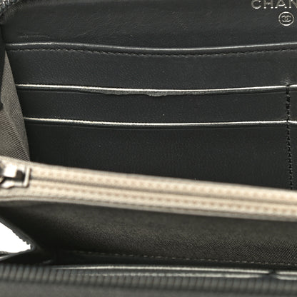 Chanel Lambskin Quilted Boy Zip Around Wallet Dark Grey 13 of 18