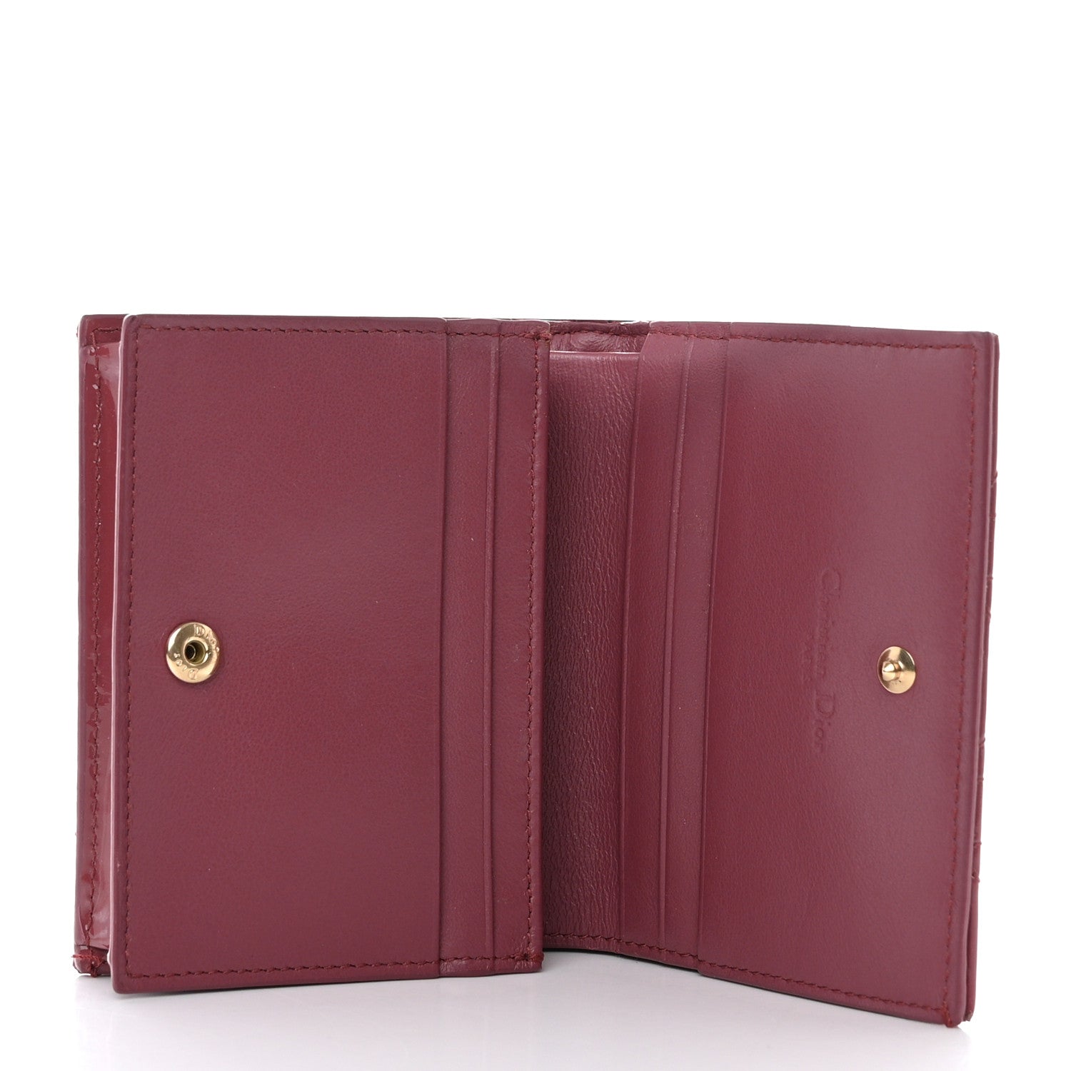 Christian Dior Patent Cannage Mini Lady Dior Wallet Mallow Rose 5 of 8