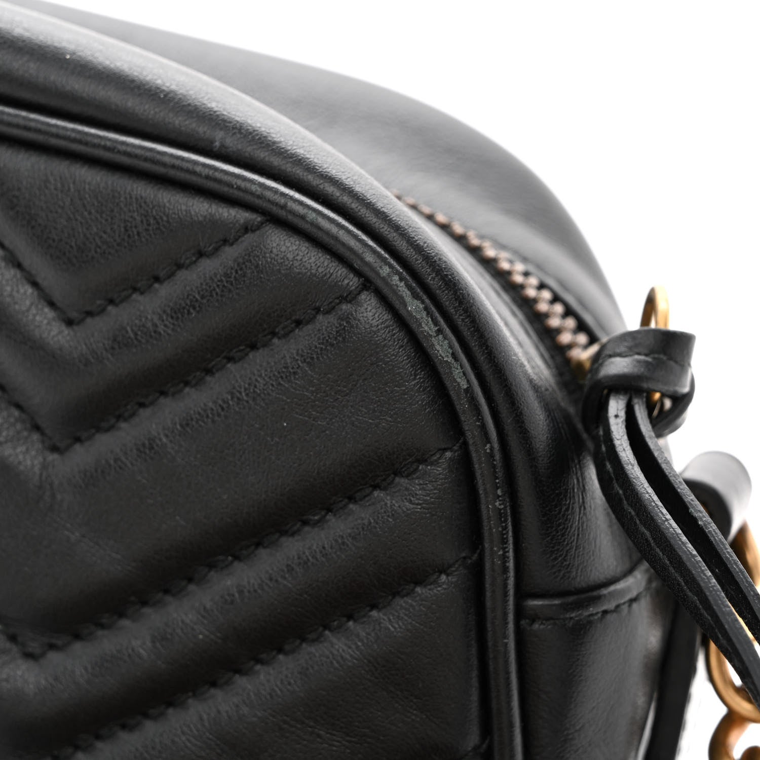 Gucci Calfskin Matelasse Small GG Marmont Chain Shoulder Bag Black 14 of 14