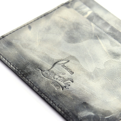 Christian Louboutin Textured Calfskin Print Card Holder Grey 8 of 9