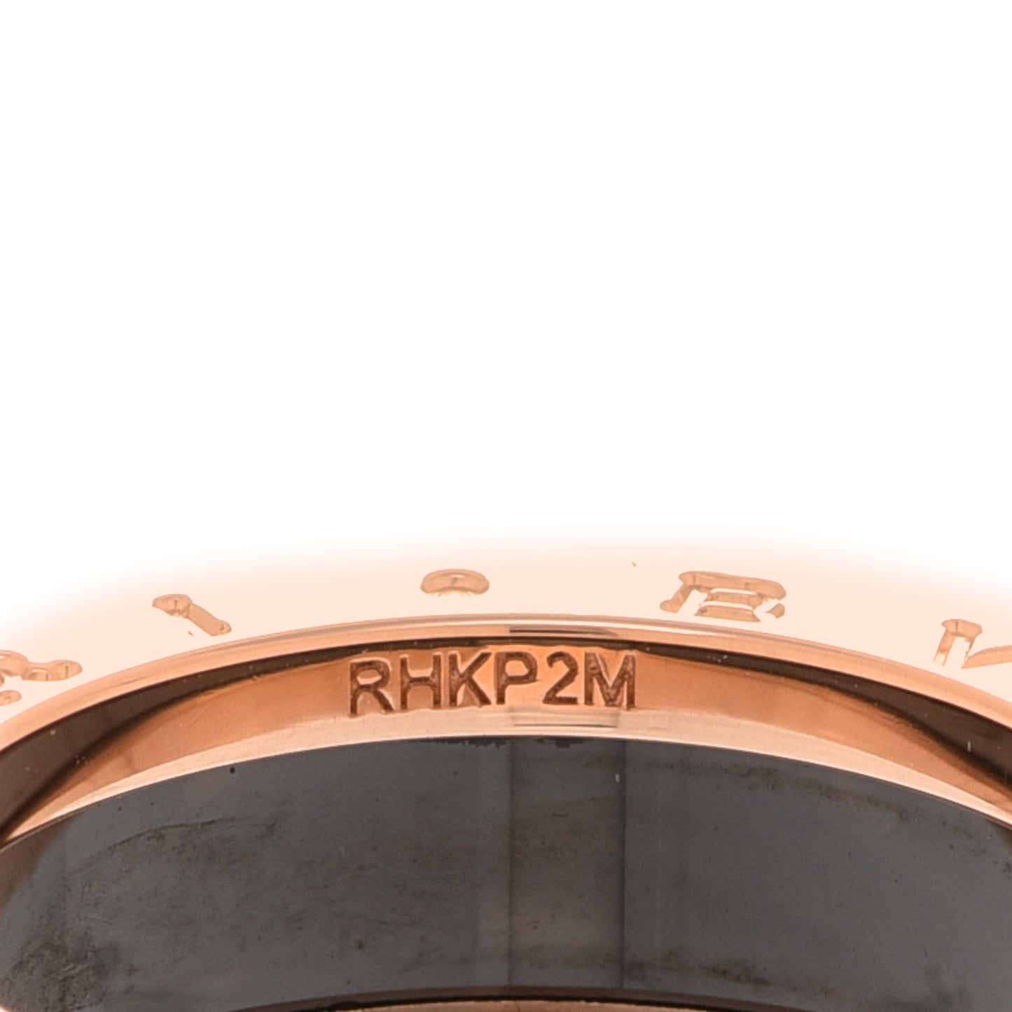 18K Rose Gold Black Ceramic B.Zero1 Two-Band Ring 57 8