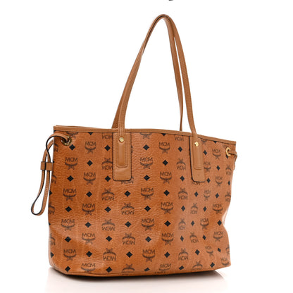 MCM Visetos Medium Liz Reversible Shopper Tote Cognac 4 of 16