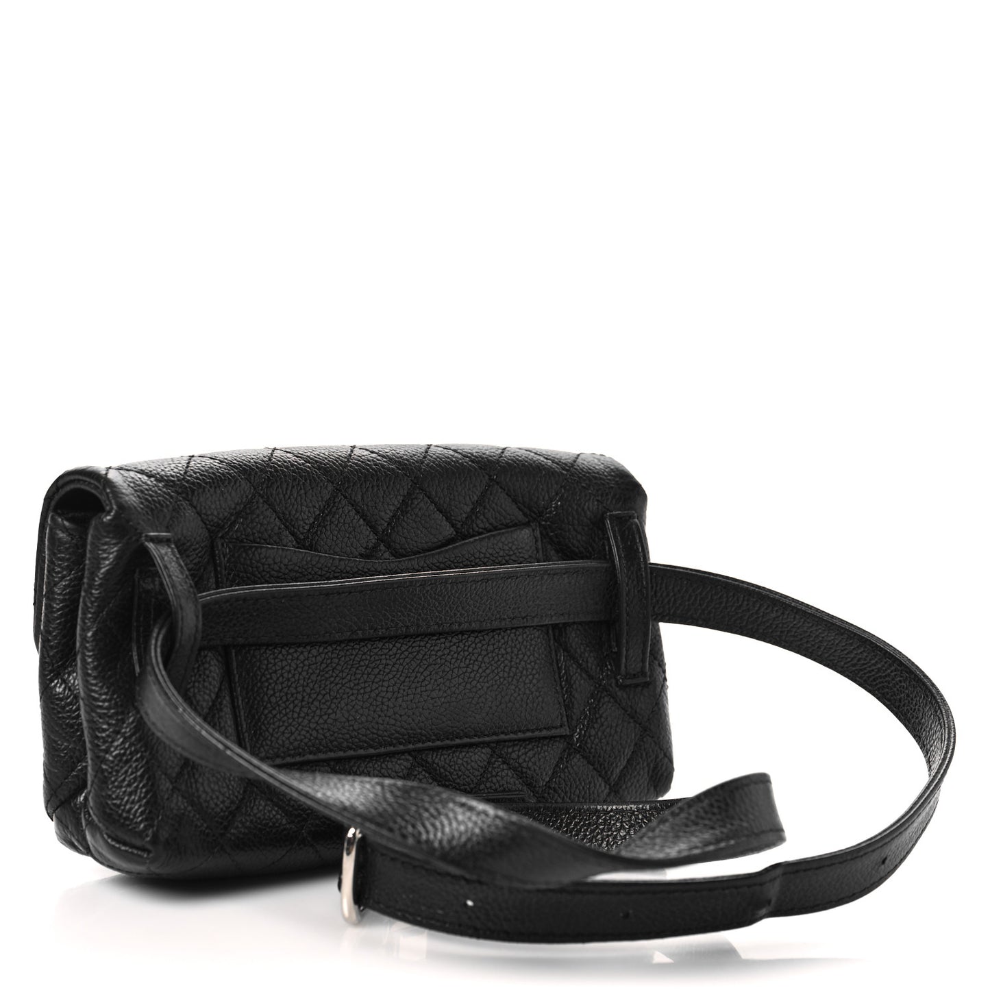 Grained Calfskin Quilted 2.55 Reissue Flap Belt Bag Clutch Black