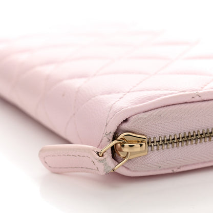 Chanel Caviar Quilted Large Gusset Zip Around Wallet Light Pink 10 of 11