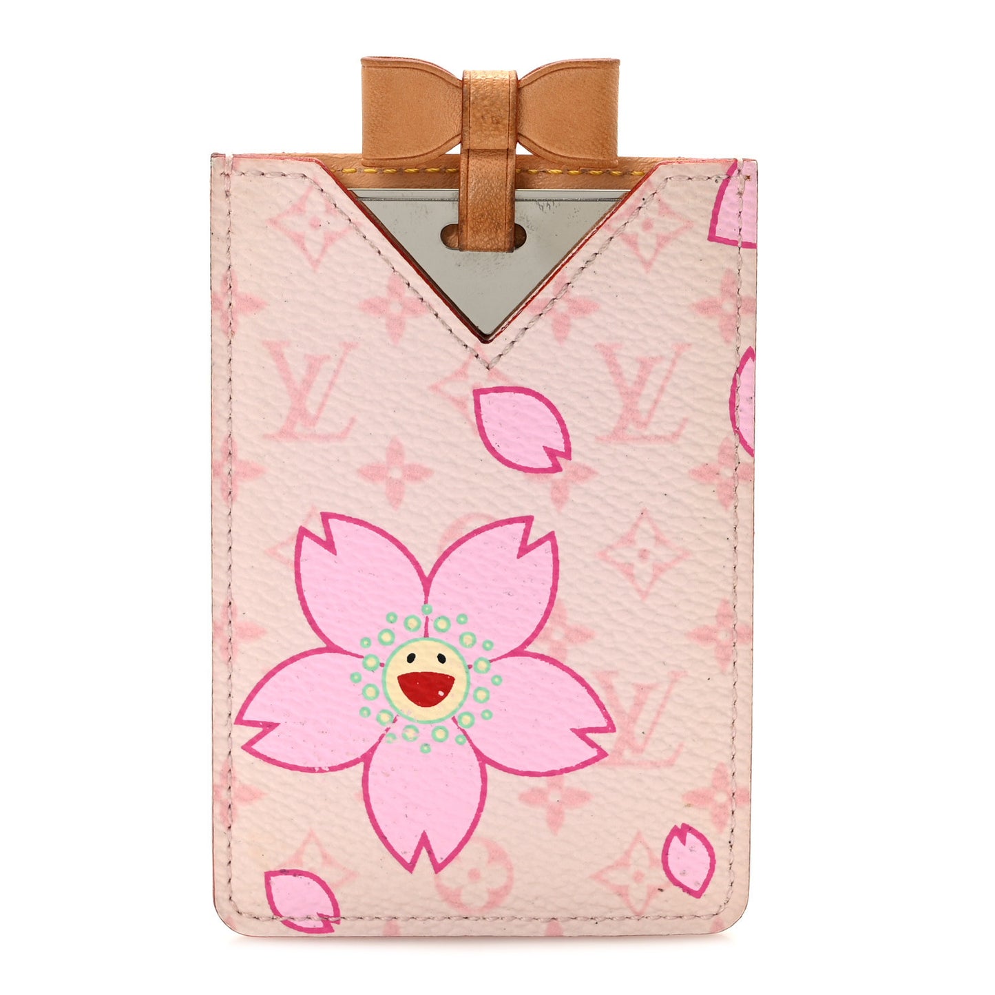 Monogram Cherry Blossom Mirror With Case Pink