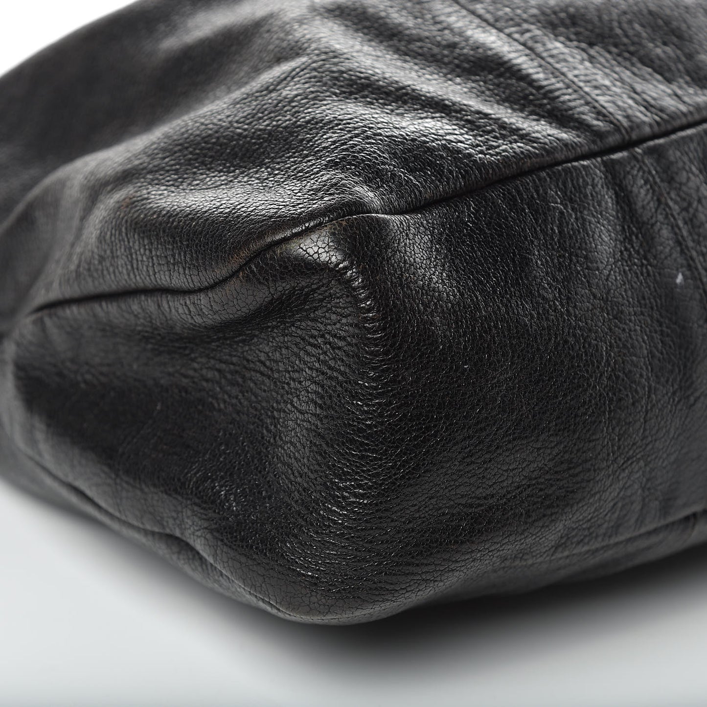 Calfskin Studded Large Bamboo Handle Tote Black