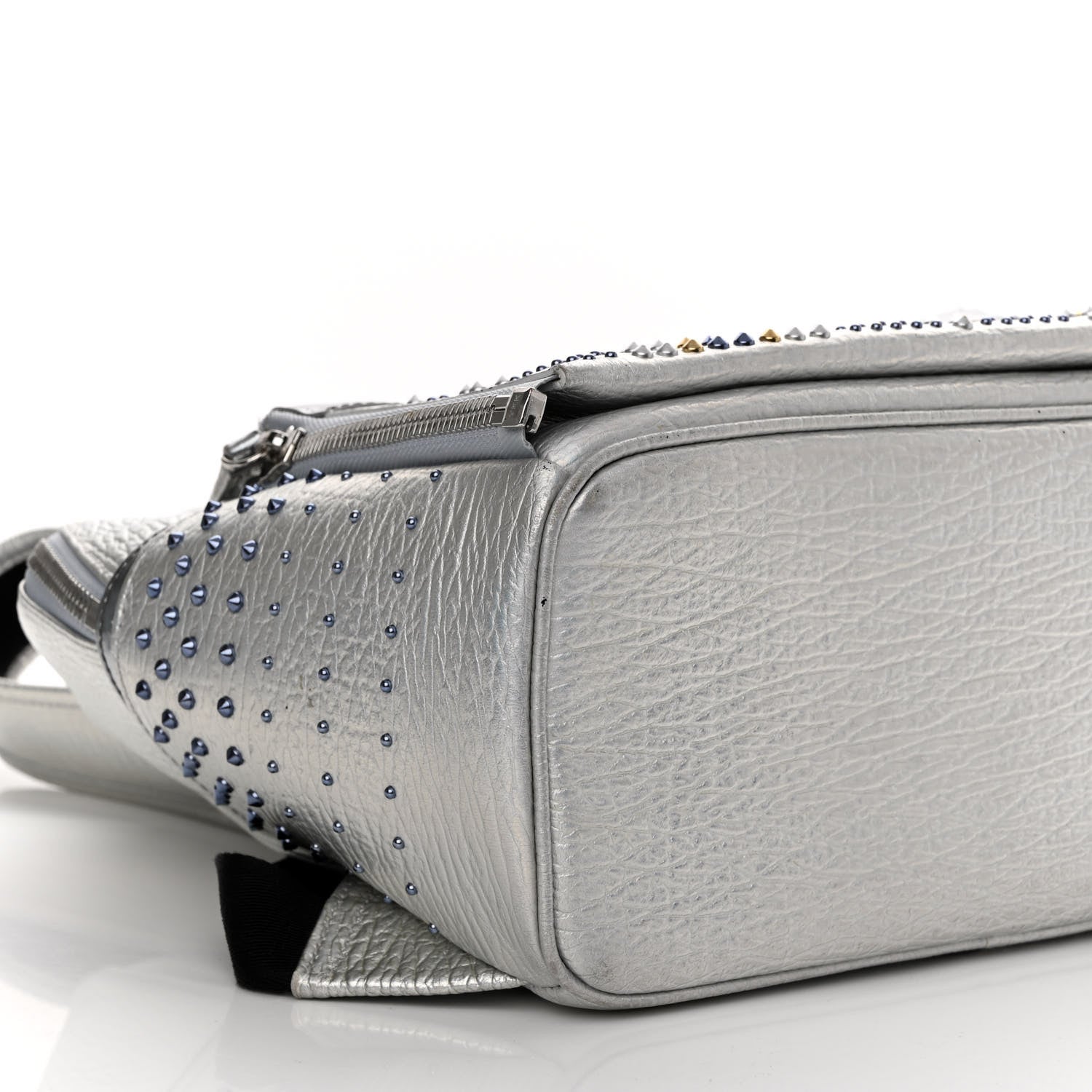 MCM Visetos Medium Studded Stark Cyber Flash Backpack Silver 11 of 16