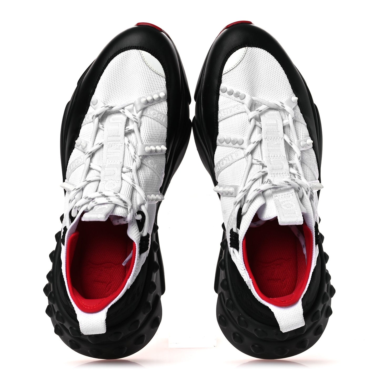 Calfskin Neoprene Mens Trailnrun Sneakers 43.5 Black White