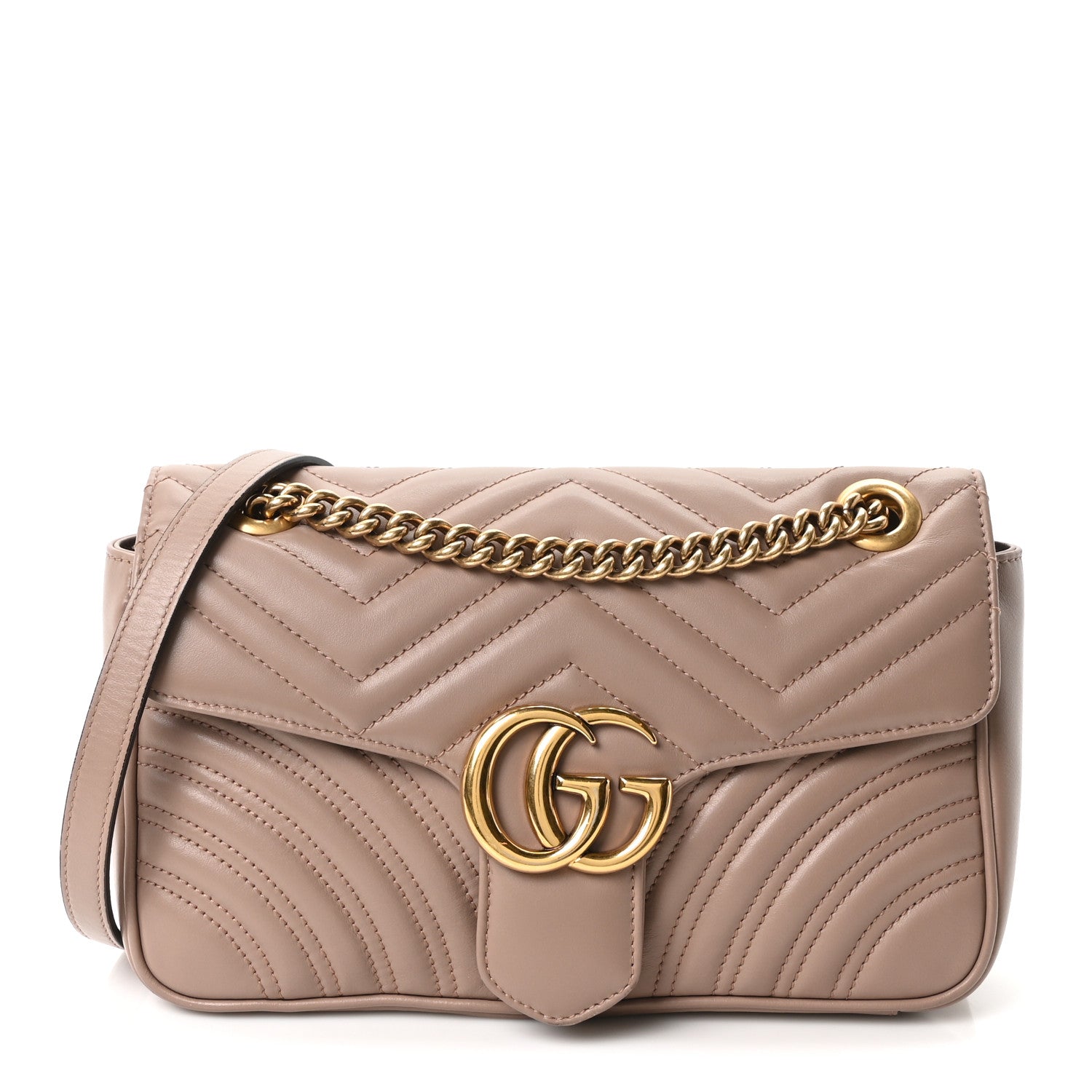 Gucci Calfskin Matelasse Small GG Marmont Shoulder Bag Porcelain Rose 1 of 10