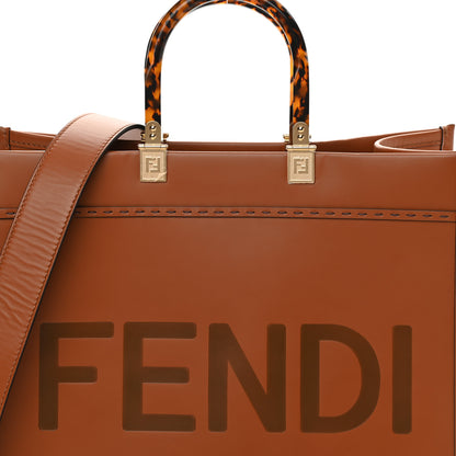 Fendi Vitello King Plexiglass Medium Fendi Sunshine Shopper Tote Cuoio 8 of 12