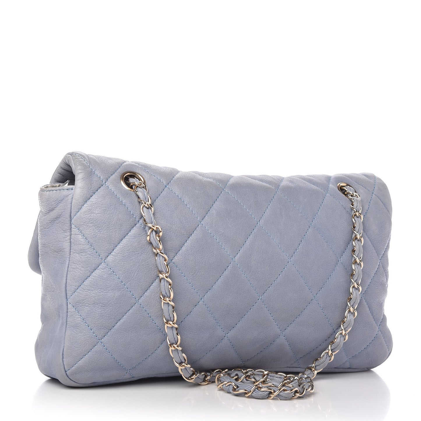 Distressed Lambskin Flap Blue