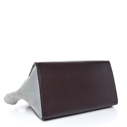Celine Smooth Calfskin Suede Medium Tri-Color Trapeze Dark Grey 4 of 14