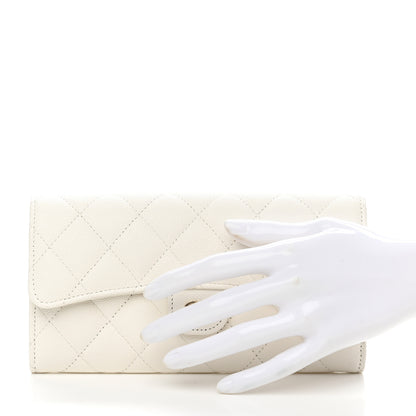 Chanel Caviar Quilted Large Flap Wallet White 2 of 9