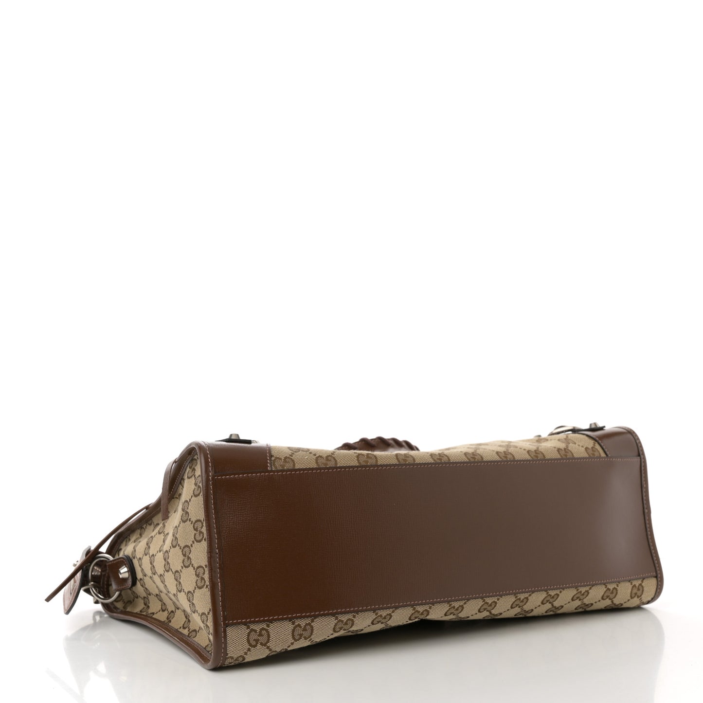 X GUCCI GG Monogram Azalea Calfskin Neo Classic Silver Hardware Medium City Beige Ebony Brown Sugar
