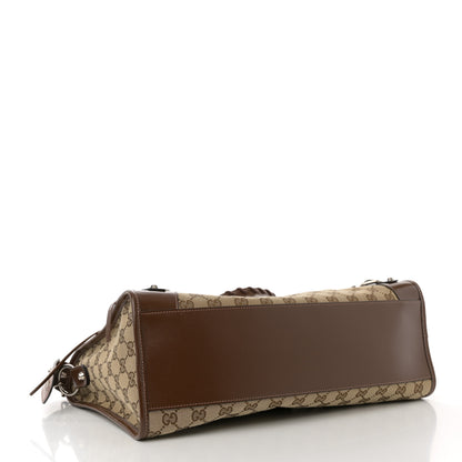 Balenciaga X GUCCI GG Monogram Azalea Calfskin Neo Classic Silver Hardware Medium City Beige Ebony Brown Sugar 5 of 12
