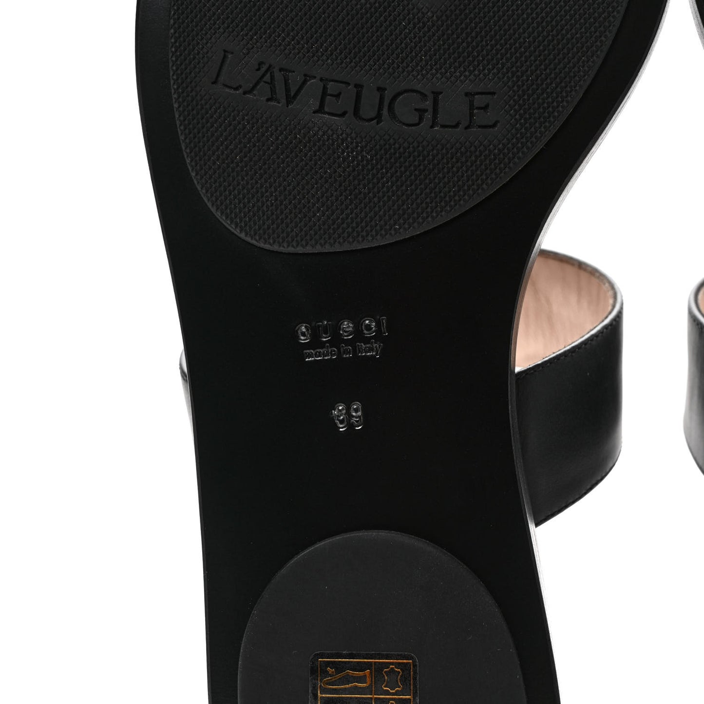Calfskin GG Marmont Thong Sandals 39 Black