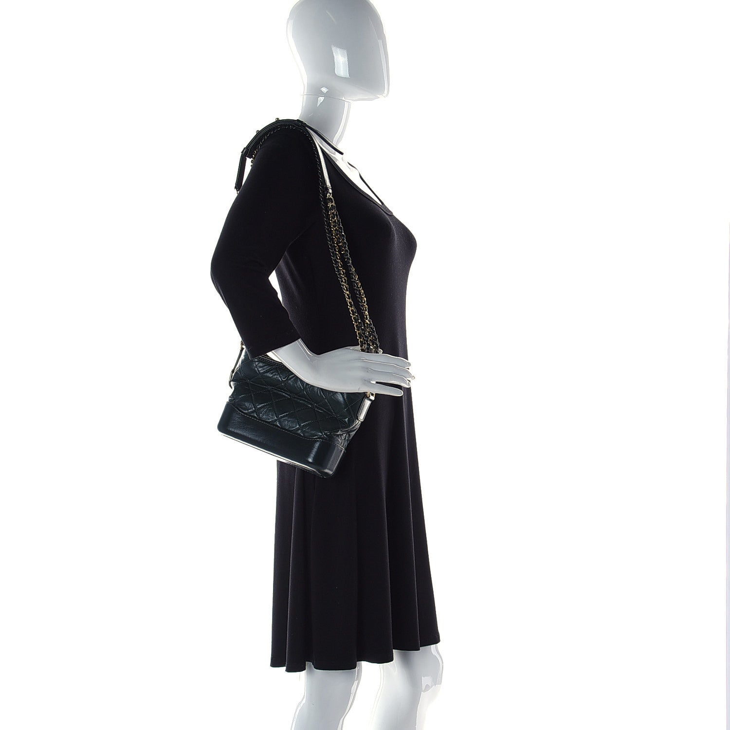 Chanel Aged Calfskin Quilted Small Gabrielle Hobo Dark Green 5 of 22