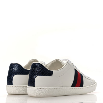 Gucci Calfskin Ayers Web Womens Ace Sneakers 37.5 White Blue 5 of 11