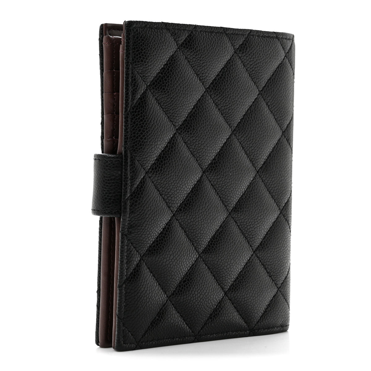 Caviar Quilted Passport Holder Black