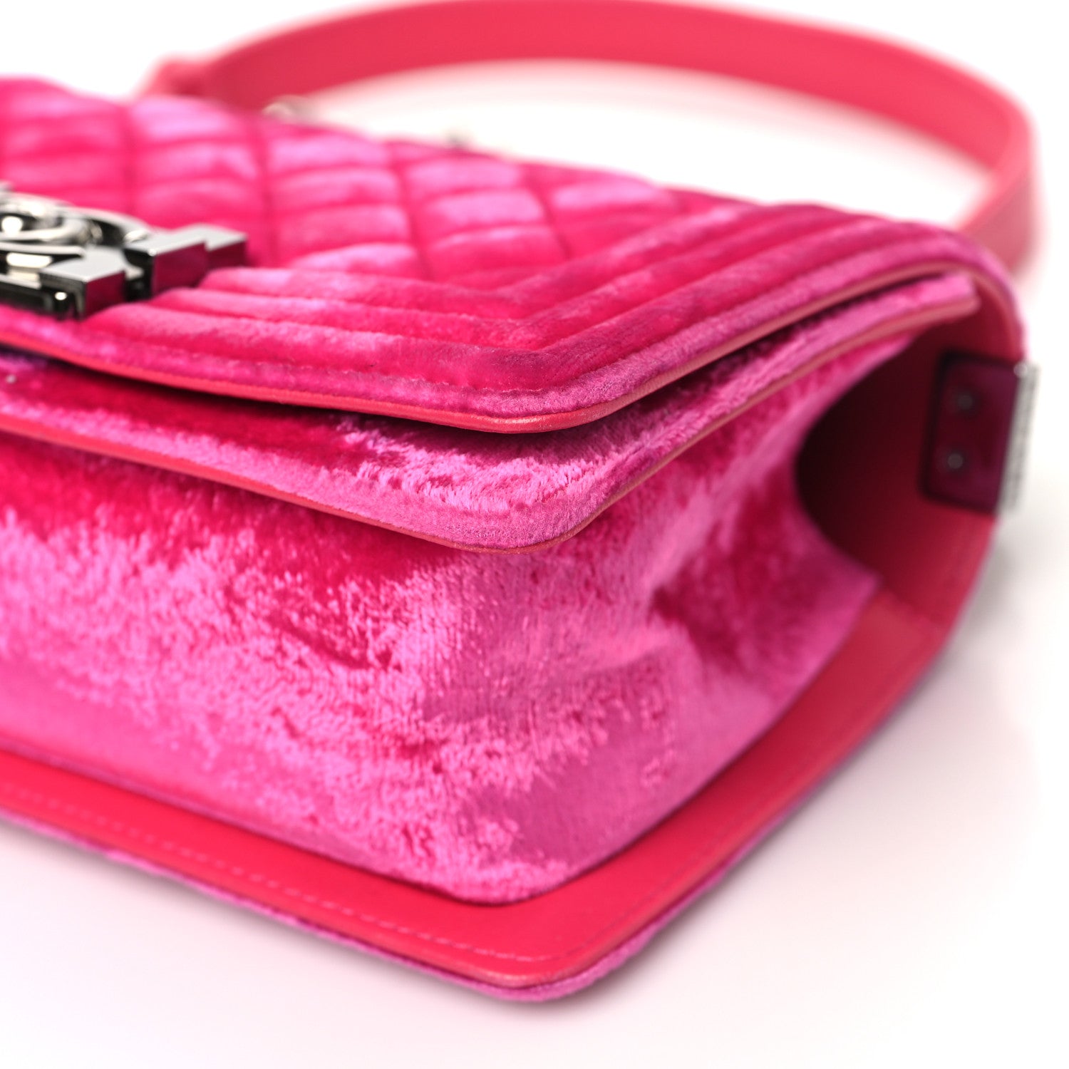 Chanel Velvet Quilted Small Boy Flap Pink 10 of 11