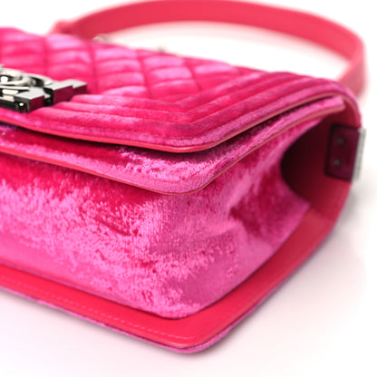 Chanel Velvet Quilted Small Boy Flap Pink 10 of 11