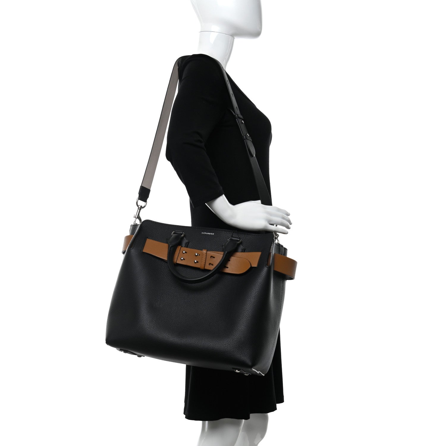 Burberry Marais Calfskin Medium Belt Bag Black Brown 2 of 10