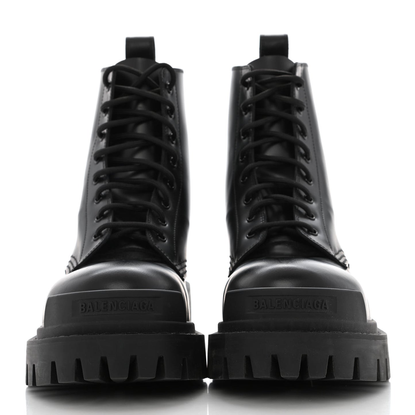Calfskin Womens Strike 20mm Lace Up Boots 38 Black
