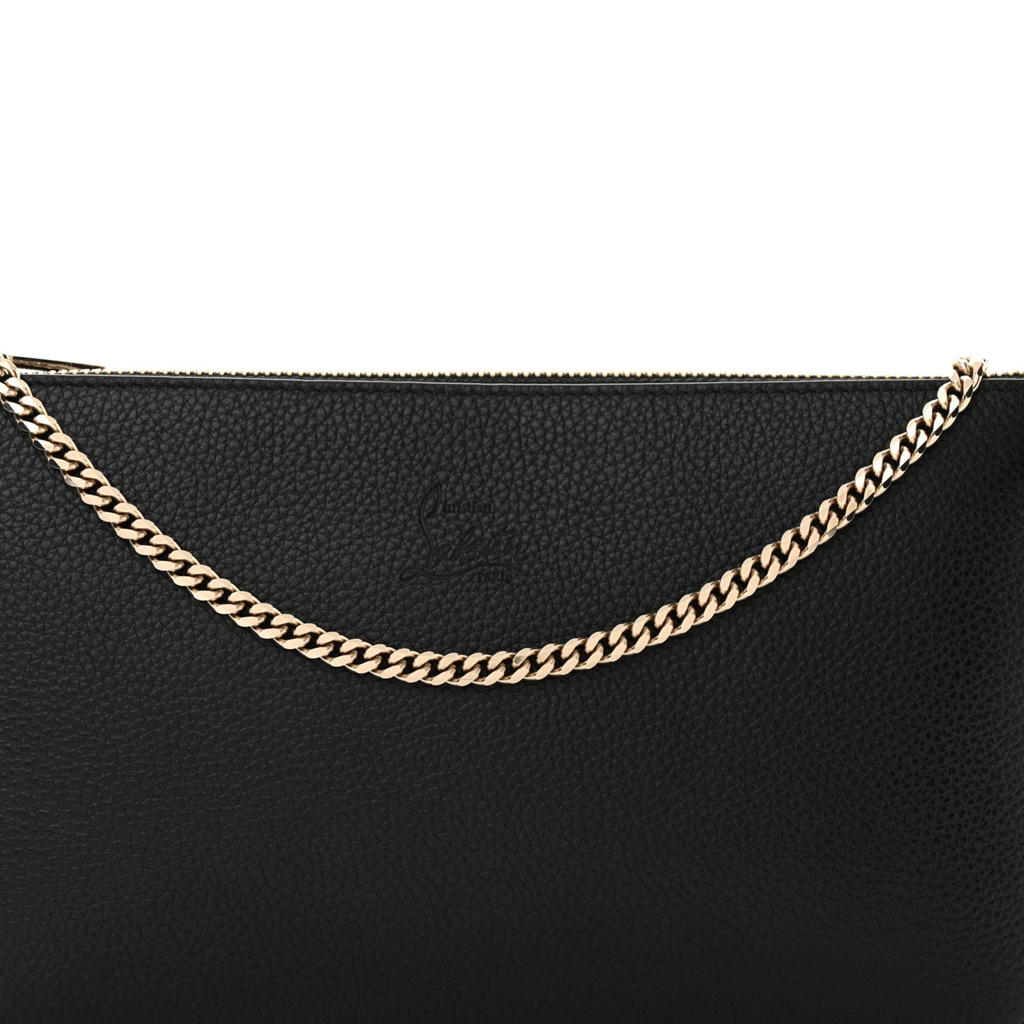 Calfskin Loubila Chain Clutch Black