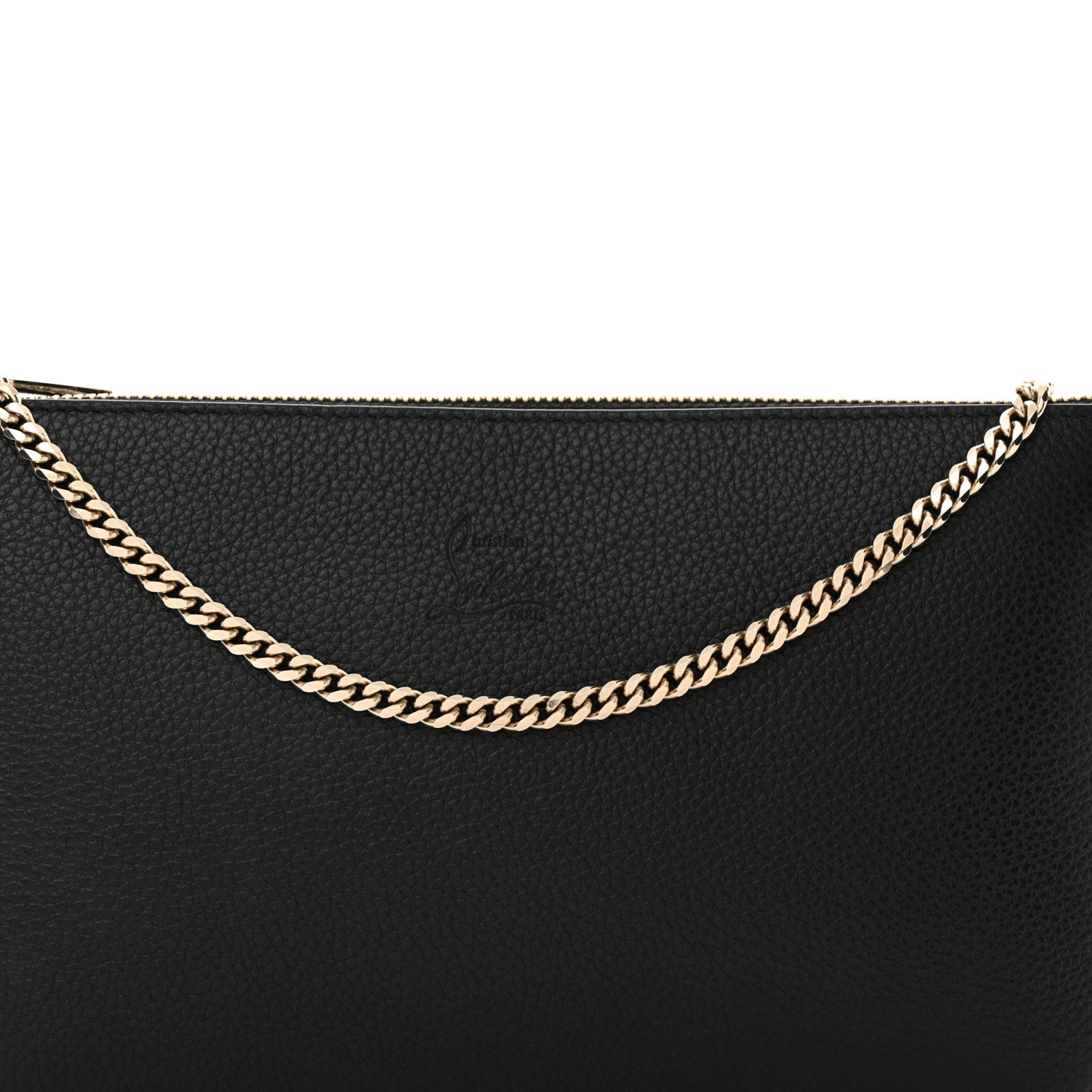 Christian Louboutin Calfskin Loubila Chain Clutch Black 7 of 9