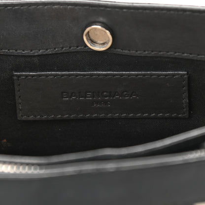Balenciaga Cotton Canvas Striped Pochette Crossbody Bag Navy 6 of 9