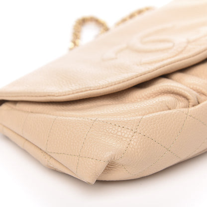 Chanel Caviar Half Moon Wallet On Chain WOC Beige 10 of 11