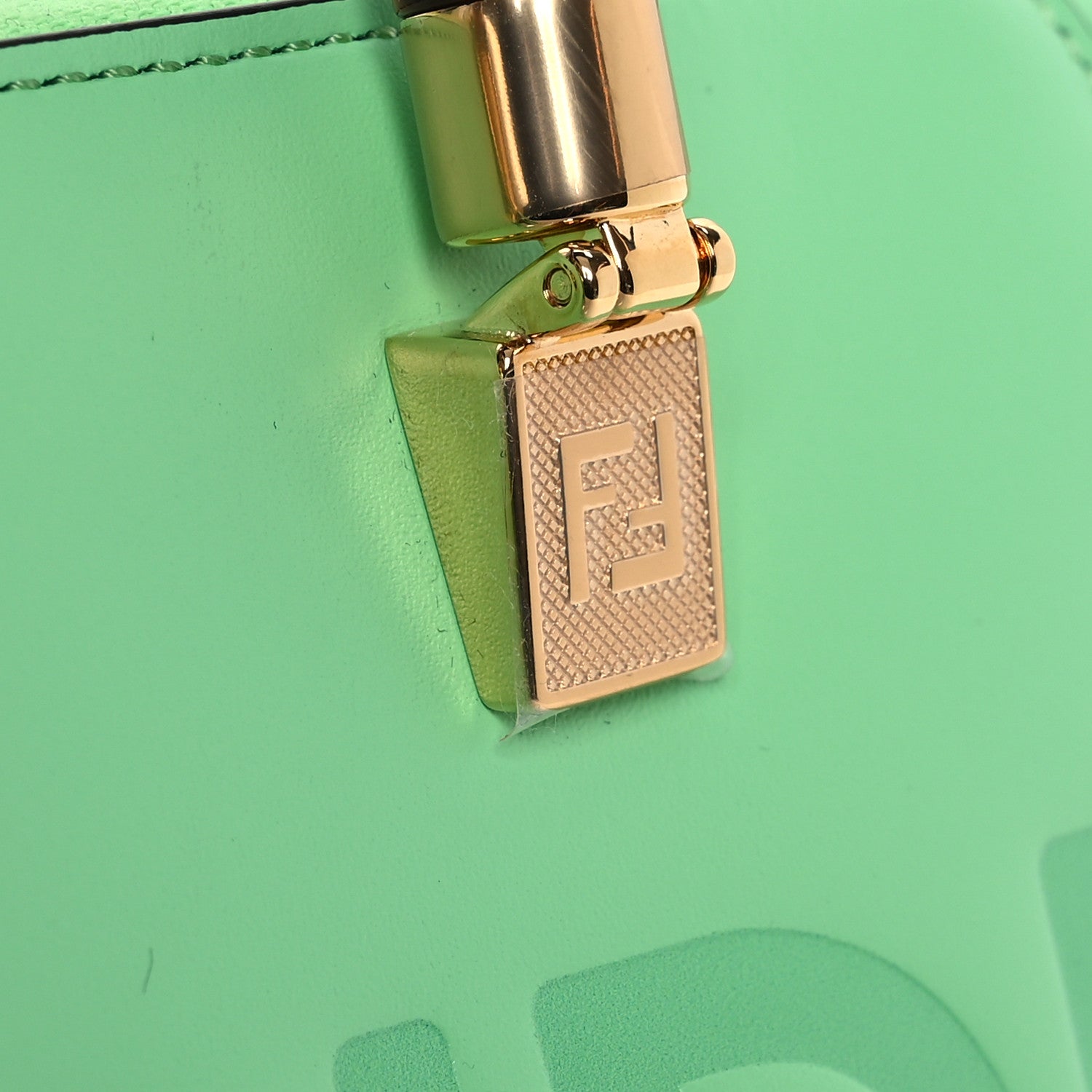 Fendi Vitello King Plexiglass Logo Embossed Mini By The Way Top Handle Boston Bag Edamame 12 of 12