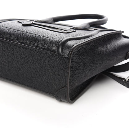 Celine Drummed Calfskin Nano Luggage Black 9 of 10