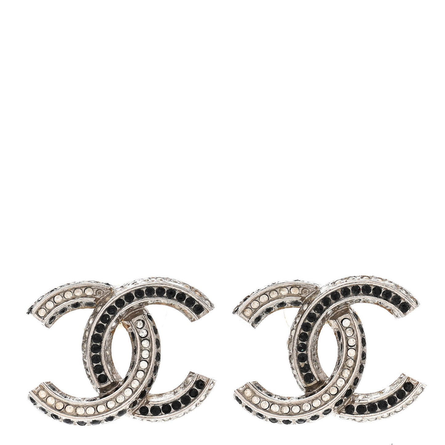 Crystal CC Earrings Gold Black