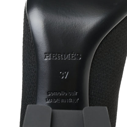 Hermes Knit Calfskin Volver Ankle Boots 37 Black 7 of 8