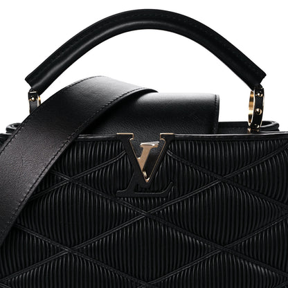 Louis Vuitton Calfskin Pleated Capucines BB Black 8 of 11
