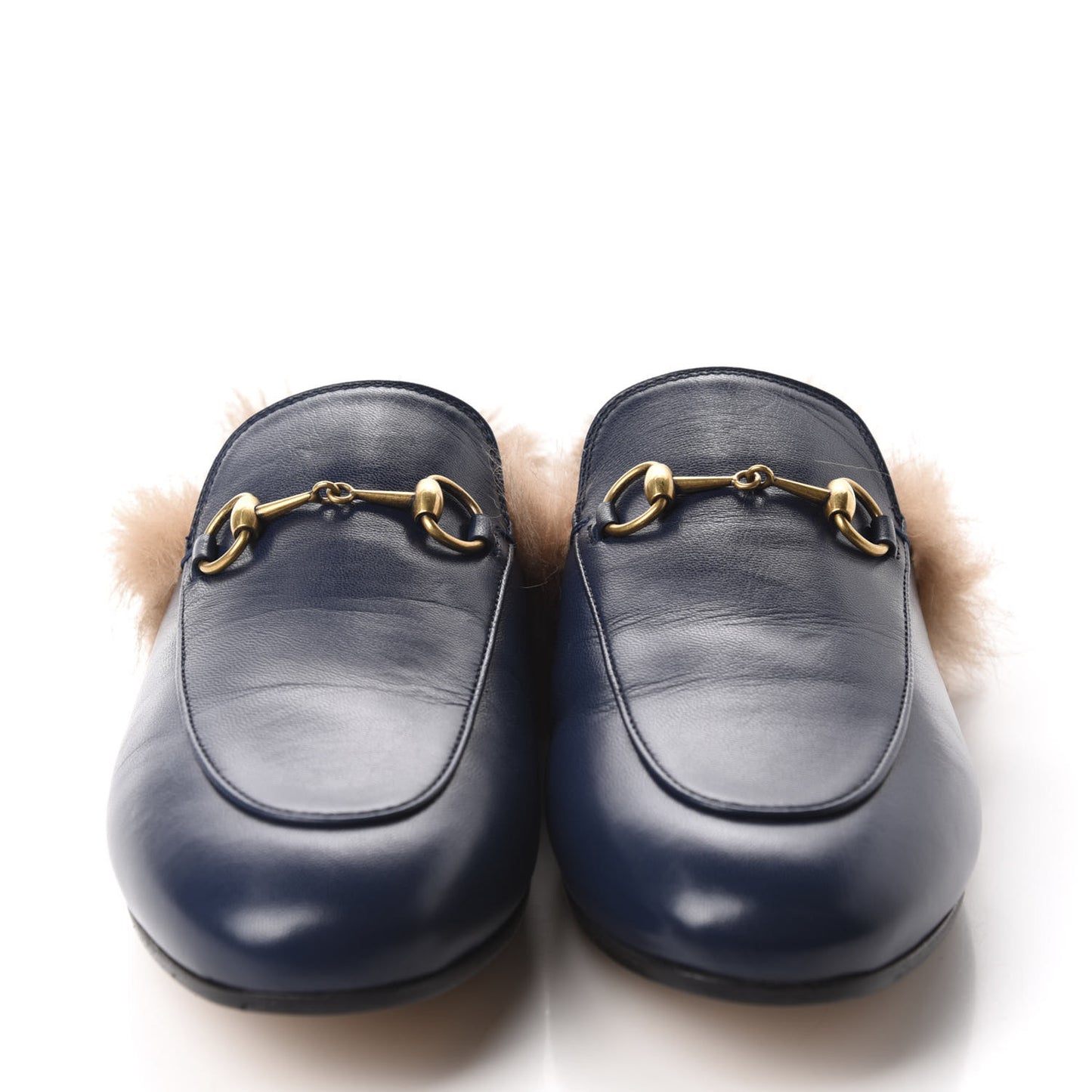 Malaga Kid Fur Womens Princetown Slippers 39 Blue Agata