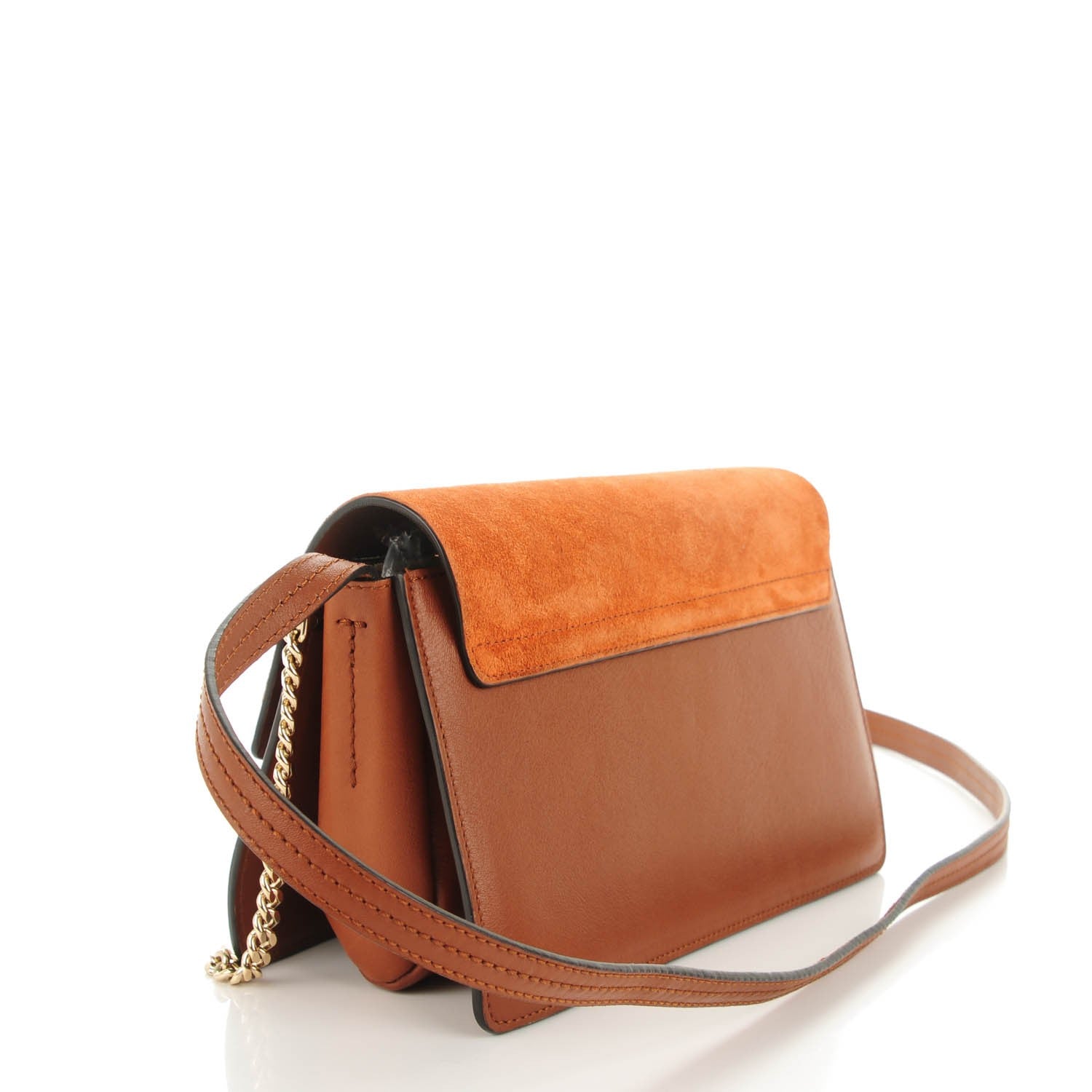 Chloe Suede Calfskin Small Faye Shoulder Bag Tobacco 3 of 7