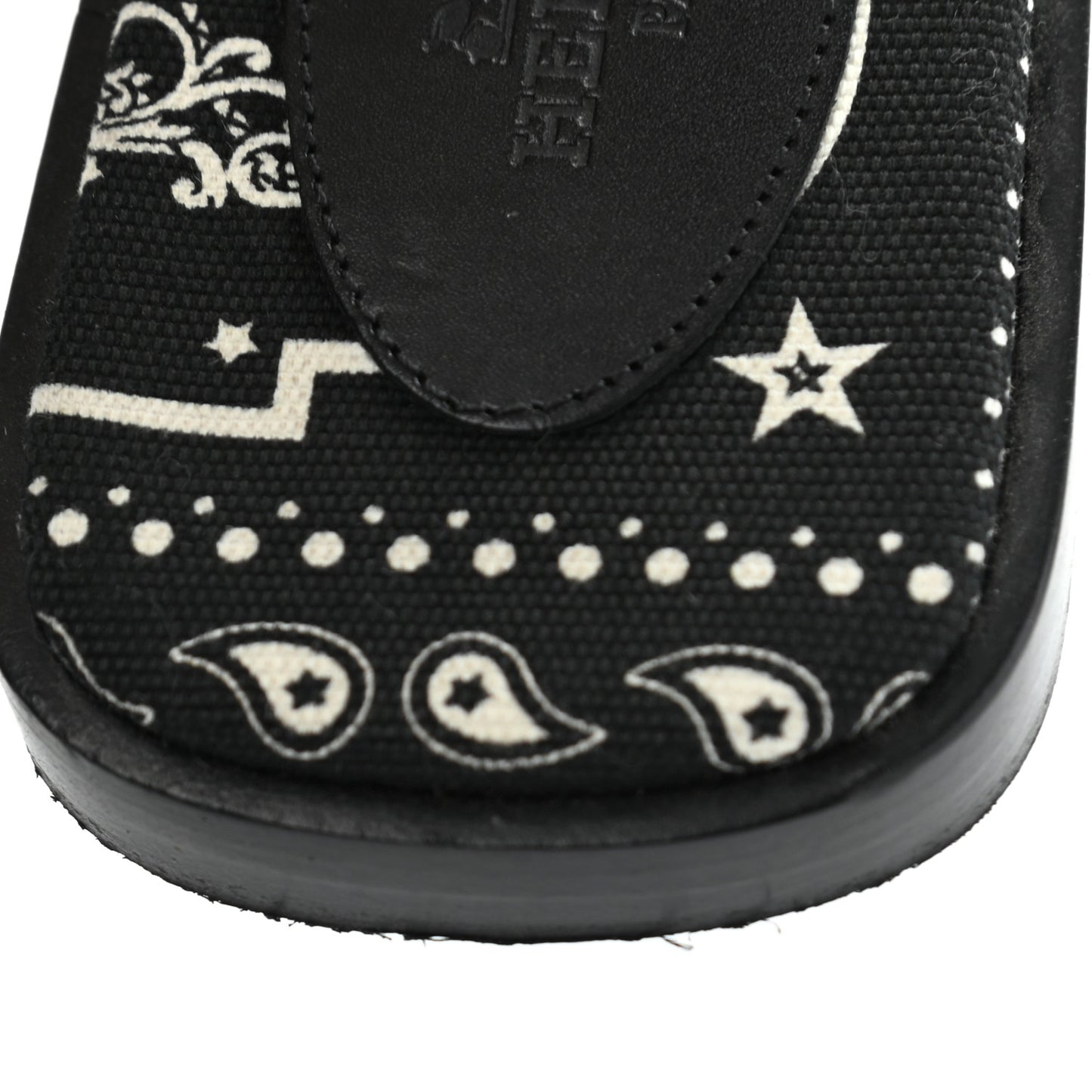 Box Cotton Canvas Printed Les Cles Bandana Oran Sandals 36 Black