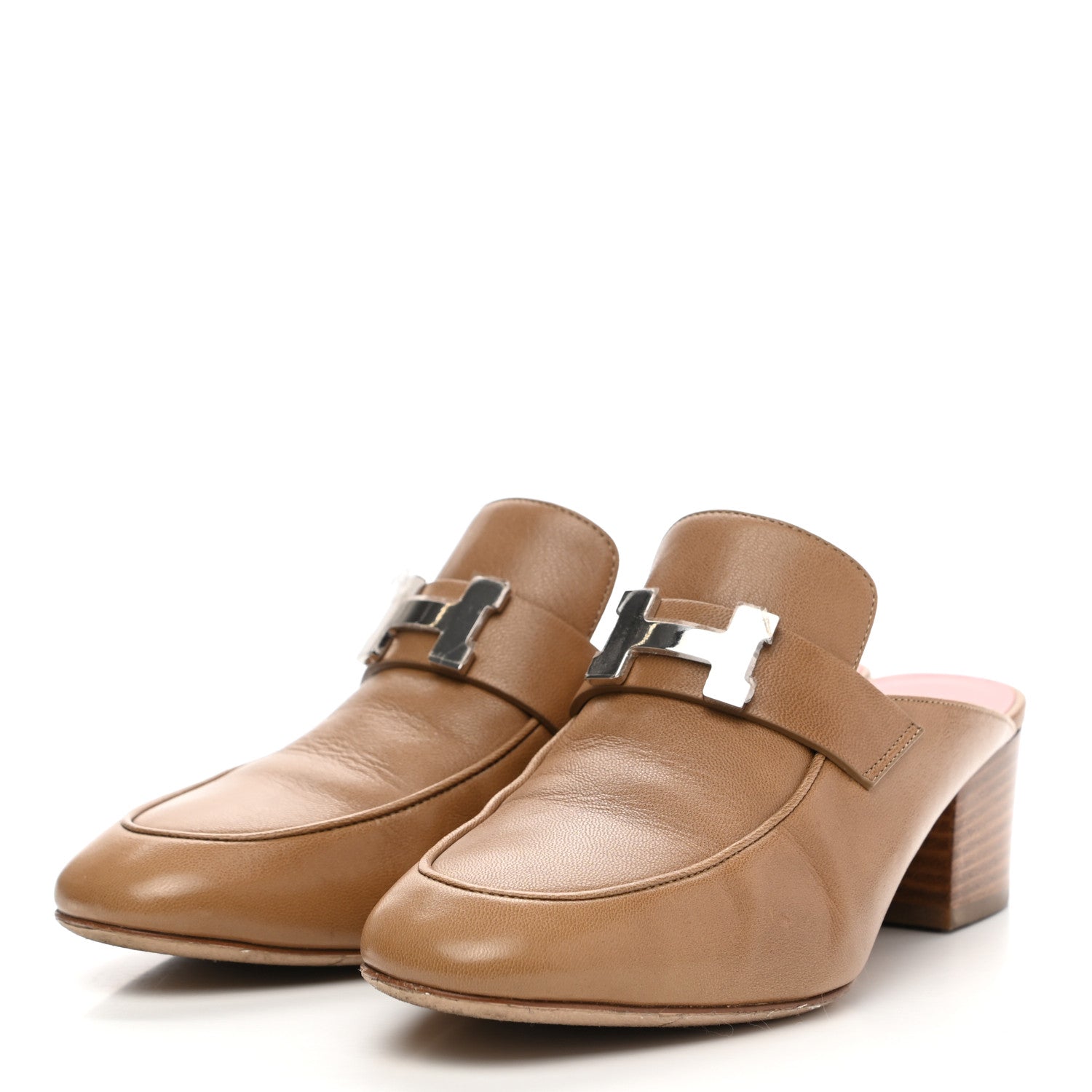 Hermes Goatskin Paradis Mules 36 Taupe 3 of 9