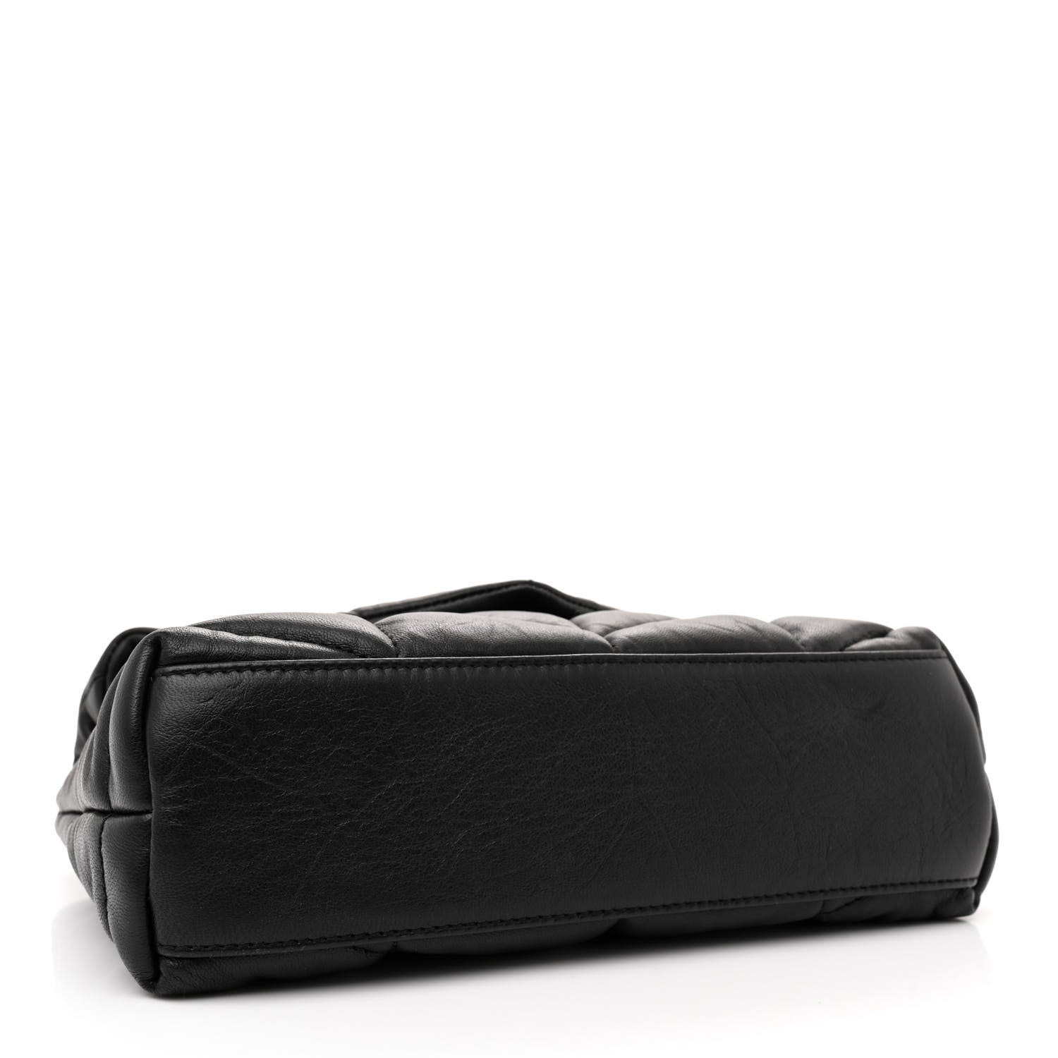 Saint Laurent Calfskin Quilted Toy Loulou Puffer Monogram Monochrome Chain Satchel Black 4 of 10